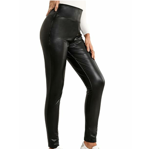 2025 dames en cuir taille haute pantalon slim respirant PU plat avant nouvelle Collection hiver femme - Product Image 1