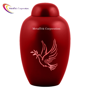 Dome Top Red Cremation Urn Ashes Keepsake <b>Memorial</b> Burial Jars for Funeral Ceremony Decoratives Aluminum Metal Customized Urns - Product Image 6