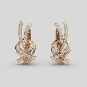 ต่างหูเพชรเลี้ยงในห้องปฏิบัติการ 18K โรสโกลด์ หรูหรา ขนาดเล็ก สวยงาม ประดับเพชร ได้รับการรับรองจาก IGI ของขวัญวันเกิด วันสำเร็จการศึกษา ใช้ได้ทุกวัน - Product Image 1