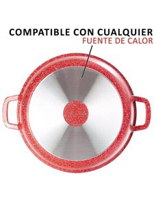 Red Marbled Non-Stick Cookware Set 32 Cm With Glass Lid For Gas And <b>Induction</b> <b>Stoves</b> By Shorbull Model Hs-Z607 Durable Lightweig - Product Image 4