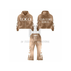 Unisex Winter Flare Sweatpants with Hoodie <b>Jogger</b> Set for Men and <b>Women</b> - Product Image 1