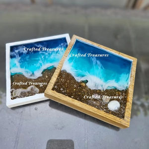 Cubiertos de madera y resina de diseño hecho a mano indio, a precio mayorista alfombrillas para tazas de té, vajilla, almohadillas para bebidas, platos de posavasos - Product Image 1