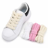 Lacets en peluche personnalisés ultra doux en chenille, trois couleurs, plusieurs styles, décoratifs, mode, OEM Mingjia