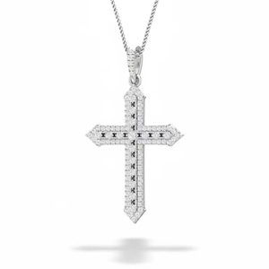 Pendentif croix en or délicat et diamants, best-seller, fabriqué avec des diamants naturels, bijoux fins conçus pour l'élégance quotidienne - Product Image 1