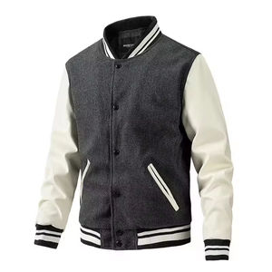 Wholesale 2026 OEM Custom Logo Streetwear Embroidery Casual Baseball Style Varsity Jacket <b>Plus</b> <b>Size</b> Jackets for Men - Product Image 5