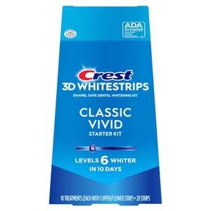 Crest 3D Whitestrips, Classic Vivid, Kit de bandes blanchissantes pour les dents, 20 bandes (lot de 10) - Product Image 2