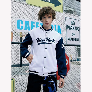 Venta al por mayor de los hombres de lana de invierno chaqueta de béisbol logotipo personalizado Letterman bordado parche lienzo soporte con capucha de lana mangas del cuerpo - Product Image 1