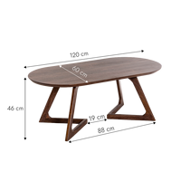 Table basse moderne Augustin en bois de manguier