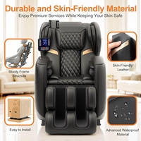 Fauteuil de massage complet avec points de gravité zéro, nœuds de massage, chaleur pour la taille et les jambes, compression par airbag, rouleaux de massage pour les pieds, programmes de massage automatiques