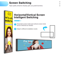 Écran LCD étiré en bande pour affichage numérique sur étagère, affichage Android pour la publicité en supermarché et commerce de détail