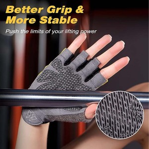 Guantes de Gimnasio con Soporte Ajustable para Muñeca, Antideslizantes, Transpirables, Protección Completa para la Palma, para Entrenamiento en Casa, Fitness, Deporte, Levantamiento de Pesas - Product Image 2