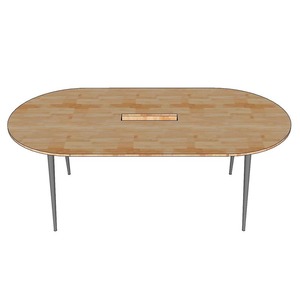 Modern <b>Foldable</b> MDF Oval Conference <b>Table</b> <b>with</b> Cone <b>Legs</b> for Office & Hotel Use - Product Image 2