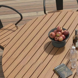 Juego de Comedor Moderno de 9 Piezas para Exteriores, Directo de Fábrica, Mesa de Jardín Impermeable de Aluminio, Plástico y Madera con 8 Sillas para Patio de Hotel - Product Image 5