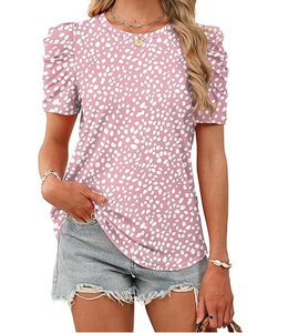 Blusas de Verano para Mujer, Camisetas de Manga Corta Dolman, Moda 2025, Cuello Redondo, Ropa - Product Image 2