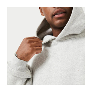 Sudadera con capucha de felpa francesa de algodón 500GSM con logotipo personalizado para hombre Sudadera con capucha de gran tamaño para estampado de hojaldre sin cuerda Lisa teñida OEM 2023 Winte - Product Image 4