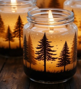 Vela Aromática de Cera de Soja con Aroma Navideño de Copo de Nieve Rojo en Frasco de Vidrio, Decoración Navideña para el Hogar, Aromaterapia, Regalo de Invierno, Larga Duración, Festiva - Product Image 6