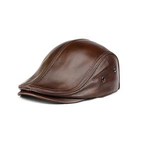 Chapeau de gavroche réglable pour hommes chapeau de béret conduite chasse chapeau de pêche en cuir véritable casquette de lierre mode béret plat - Product Image 3