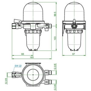 OV Toc-Duo-3 3/8Z IGx3/8Z AG Siku 25-40 m Filtro/Desaireador de Aceite de Calefacción de Poliéster de Alta Eficiencia para Componentes Industriales - Product Image 4