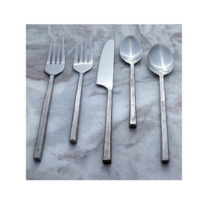 Couverts traditionnels en argent Offre Spéciale acier inoxydable titane argent avec poignée à nœud ensemble de couverts sûrs et sains pour un usage quotidien - Product Image 3