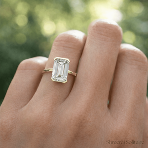 Anillo de Compromiso y Matrimonio de Oro de 14K con Diamante de Laboratorio de 2 Quilates, Corte Esmeralda, Claridad VVS2, Color E, Certificado IGI, para Mujer - Product Image 4