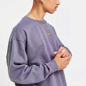 Sweat-shirt en molleton tricoté pour homme, couleur unie, logo personnalisé, style hip-hop, effet délavé, polyester/coton, toutes tailles disponibles - Product Image 4