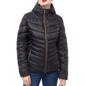Veste matelassée pour femme de haute qualité, couleur personnalisée, design décontracté, tissu respirant, fermeture éclair chaude, coton d'hiver, capuche - Product Image 1