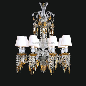 Lustre en cristal de roche naturel transparent de style classique nordique pour villa, hôtel, intérieur, lampe haute Baccarat personnalisée - Product Image 6