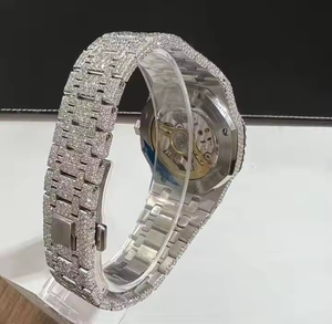 Montre de luxe pour homme, quartz, lunette en moissanite, bracelet en acier inoxydable, boîtier en alliage, cristal saphir de 5 mm, design mécanique, montre - Product Image 4
