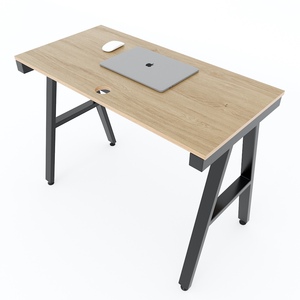 Bureau minimaliste Aconcept HBAC031 en contreplaqué 100x50cm avec revêtement mélaminé et pieds en fer - Product Image 1