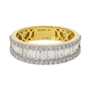 Elegante 14K oro rodio plateado redondo brillante corte diamante natural eternidad banda lujo mujer anillo de bodas para aniversario - Product Image 2
