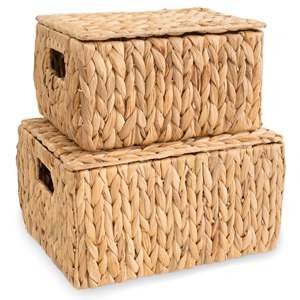 Juego de 2 Cestas de Jacinto para Almacenamiento, Caja de Almacenamiento Hecha a Mano, Ecológica, Natural, Decoración para el Hogar, Venta al por Mayor desde Vietnam - Product Image 2