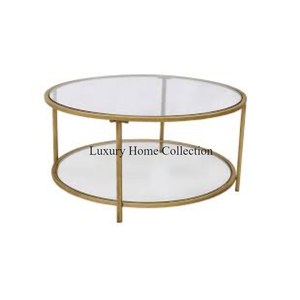 Tables basses et d'appoint de meubles plaqués or de haute qualité de concepteur en métal avec miroir noir à dessus rond pour restaurant et café - Product Image 3