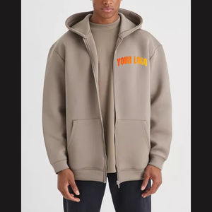 Sweat à Capuche de Luxe Surdimensionné 380Gsm Éponge Française Unisexe avec Fermeture Éclair Hip Hop Streetwear Imprimé Logo Personnalisé Hoodies pour Hommes - Product Image 1