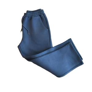 Ensemble de survêtement unisexe personnalisé en coton respirant bleu, coupe oversize, 500 g/m², avec sweat à capuche et pantalon de jogging pour homme - Product Image 3