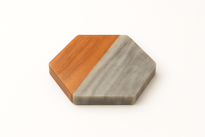 Marble Wood Hexagonal Coaster Tabletop <b>Protector</b> and Cup Holder for Multiple Cup coaster Wooden kitchen accessories for decor - Product Image 4