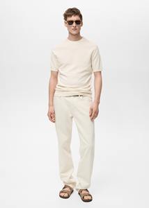 T-shirt d'été pour hommes personnalisé en gros 330gsm tissu gaufré T-shirt biologique de rue à la mode épais en coton biologique de couleur unie - Product Image 6