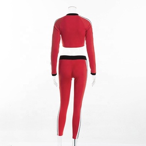 Plus Size <b>Women</b> Jogging Tracksuits Unisex Gym Workout <b>Women</b> Yoga Set 2 piece Custom Leggings and <b>Long</b> <b>Sleeve</b> Crop <b>Top</b> Shirt Sets - Product Image 3