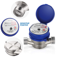 Ultrasonic Instrument Water Meter Type Dry Dial With Turbine Inside the Brass Meter Body
