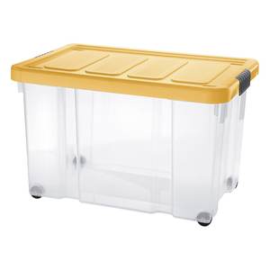 Tontarelli Container 60Lt <b>with</b> <b>Wheels</b> PUZZLE <b>BOX</b> Saffron 8035640ABV Portable <b>Storage</b> Boxes & Bins - Product Image 1