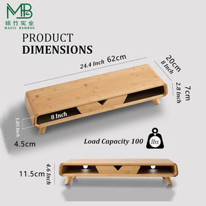 Soporte de Monitor de Escritorio Multifuncional de Bambú <span class=keywords><strong>con</strong></span> Cajón para Oficina, Venta al Por Mayor - Product Image 3