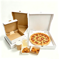 Boîtes à pizza à emporter SP4797, fabrication directe, en carton ondulé kraft, écologiques, de qualité alimentaire, avec logo personnalisé, de 8 à 20 pouces, pour livraison