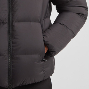 Veste matelassée pour homme avec fermeture éclair, logo personnalisé, idéale pour l'hiver, couleur unie / prix de gros, col montant - Product Image 4