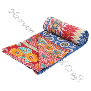 Edredón Kantha Gudari Venta caliente Proveedor de oro Nueva colección Edredón Kantha hecho a mano Algodón Impreso Indio - Product Image 1