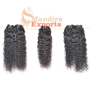 Vente en gros de cheveux humains non traités naturels bruts vierges cuticules alignées cheveux humains indiens vague d'eau faisceaux bouclés de cheveux humains - Product Image 2