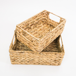 Paniers tressés en jacinthe d'eau pour rangement élégant dans les tiroirs - Product Image 5