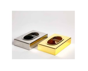 Caja de pañuelos de papel de forma Rectangular de acero inoxidable hecha a mano, accesorio decorativo de Metal para mesa de comedor elegante para uso doméstico - Product Image 4