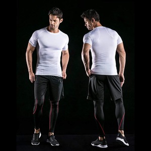 <b>Short</b> Sleeve <b>Compression</b> Quick Dry Workout Training Men Athletic T Shirt - Product Image 2