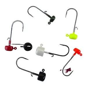 Yousya Hot Selling Ned Rig Head Jig Hook with Connecting Ring for Saltwater&Freshwater Fishing Crappie Trout