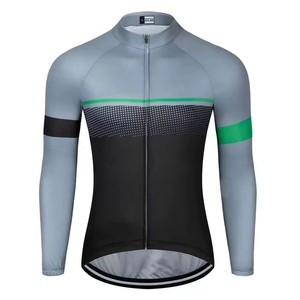 Maillot de cyclisme pour homme de haute qualité à manches longues avec imprimé rayé contrasté, respirant, à séchage rapide et anti-transpiration pour le cyclisme sur route - Product Image 1