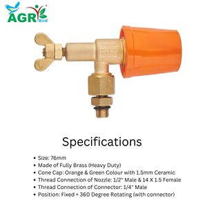 Pistolet de pulvérisation agricole de 76 mm avec connecteur, outil de pulvérisation d'eau, corps en acier inoxydable durable - Product Image 3